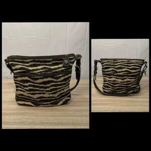 The Sak Women's Purse Crossbody Bag Brown Animal Zebra Print